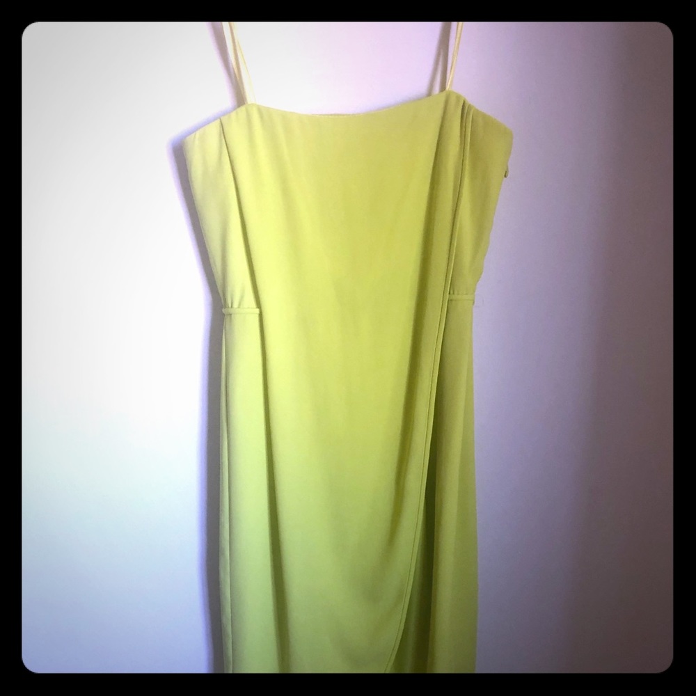 BCBG Formal Midi Dress in Chartreuse
